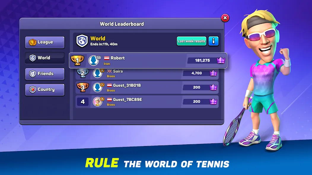 Mini Tennis: Perfect Smash (Мини Теннис)  [МОД Меню] Screenshot 4