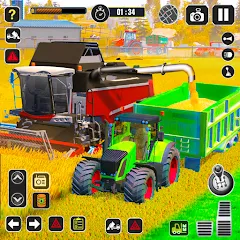 Скачать взломанную Tractor Farming Game Harvester  [МОД Все открыто] - стабильная версия apk на Андроид