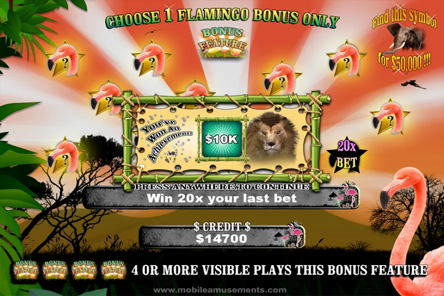 Flamingo Safari Slots (Фламинго Сафари Слоты)  [МОД Бесконечные монеты] Screenshot 2