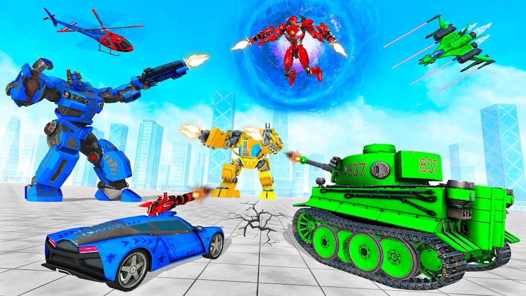 Tank Robot Game Army Games (армейский танк робот трансформационная игра)  [МОД Бесконечные деньги] Screenshot 3