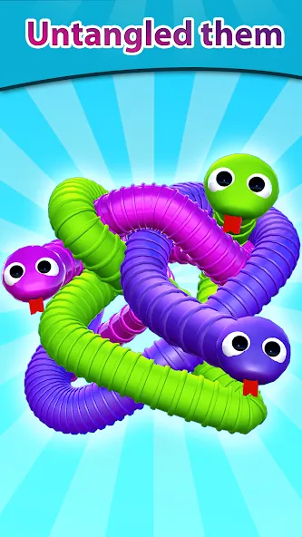 Tangled Snakes Puzzle Game (Танглед Снейк 3Д)  [МОД Unlocked] Screenshot 1