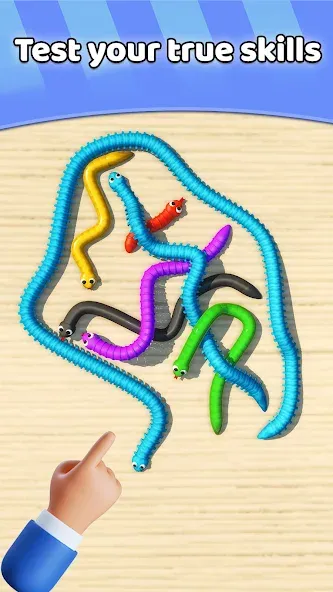 Tangled Snakes Puzzle Game (Танглед Снейк 3Д)  [МОД Unlocked] Screenshot 4