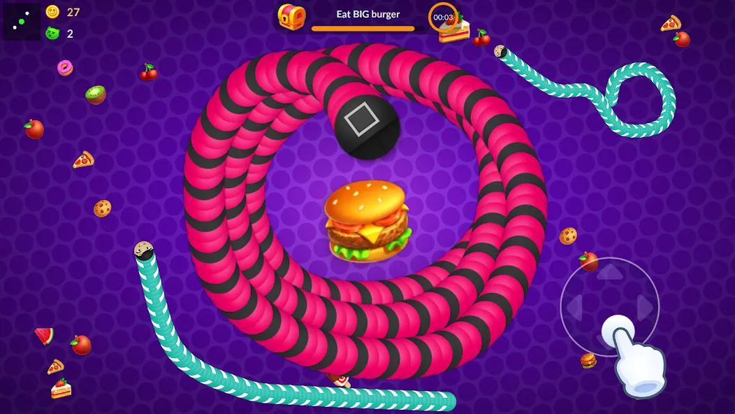 Snake vs Worms: Fun .io Zone  [МОД Все открыто] Screenshot 1