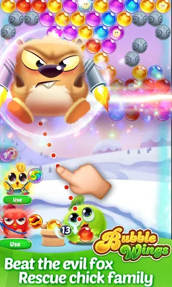 Bubble Wings: bubble shooter (Бабл Вингс)  [МОД Много денег] Screenshot 2