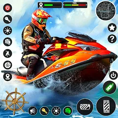 Взломанная Jetski Boat Racing: Boat Games (Джетски Гонки на лодках)  [МОД Все открыто] - полная версия apk на Андроид