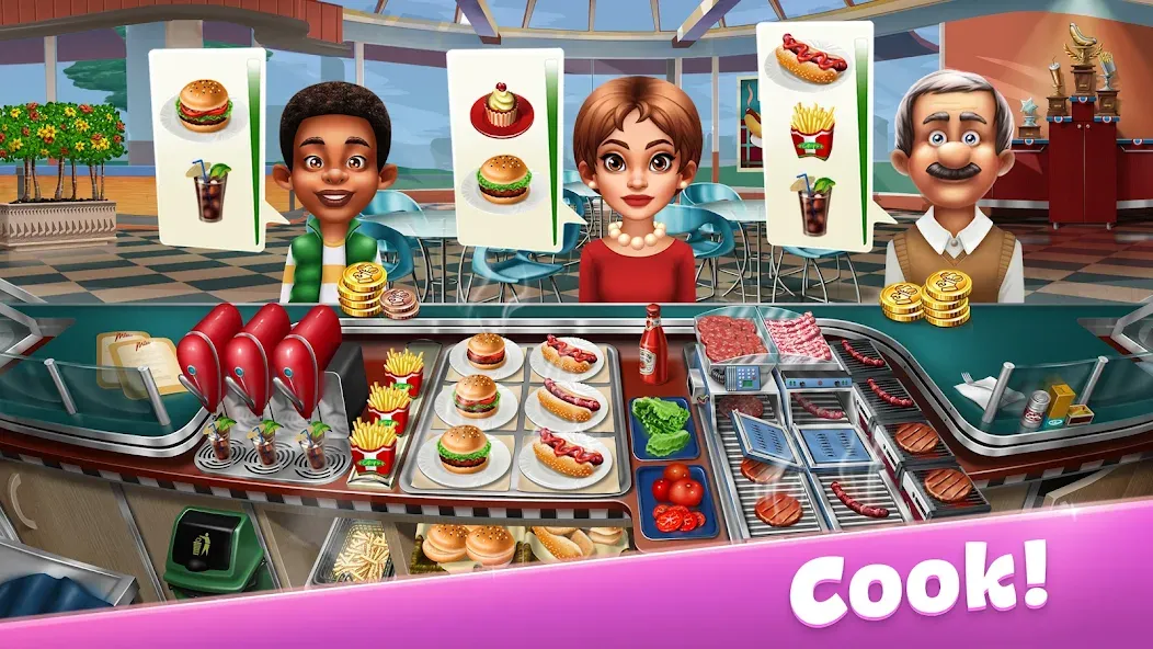 Cooking Fever: Restaurant Game  [МОД Бесконечные монеты] Screenshot 1