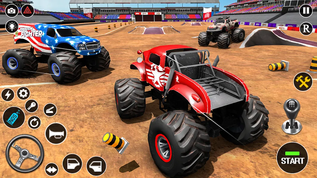 Fearless US Monster Truck Game (Фирлесс ЮЭС Монстер Трак Гейм)  [МОД Бесконечные монеты] Screenshot 5