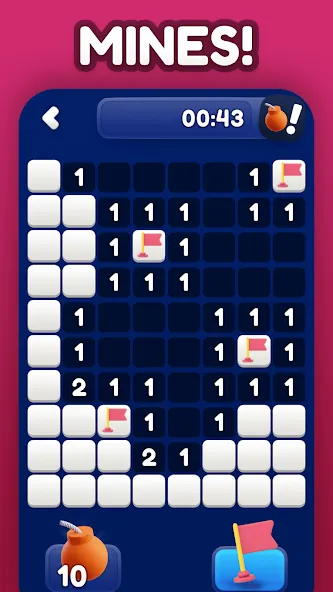 Minesweeper Bomb Mines Game (Майнсвипер разблокирует уровни Марка)  [МОД Много монет] Screenshot 1