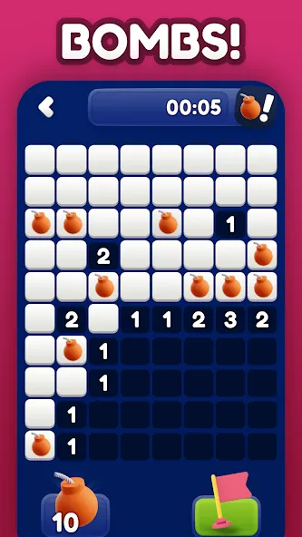 Minesweeper Bomb Mines Game (Майнсвипер разблокирует уровни Марка)  [МОД Много монет] Screenshot 3