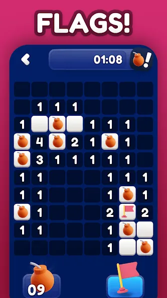 Minesweeper Bomb Mines Game (Майнсвипер разблокирует уровни Марка)  [МОД Много монет] Screenshot 4