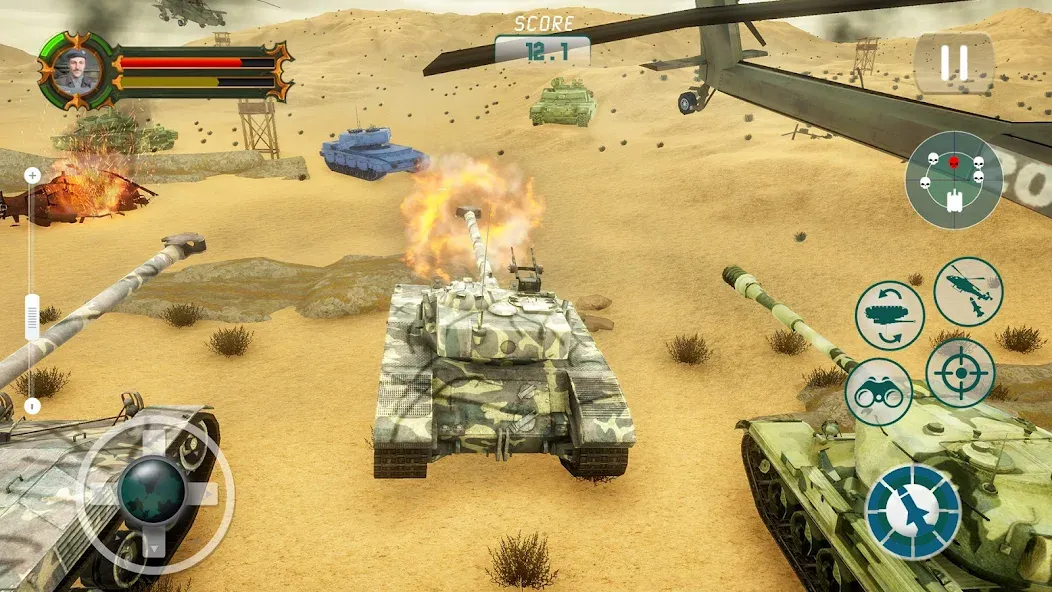 Army Tank Games Offline 3d  [МОД Много монет] Screenshot 1