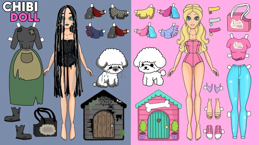 Chibi Dolls Dress Up Games (Чиби Куклы Игра в Одевание)  [МОД Много монет] Screenshot 1