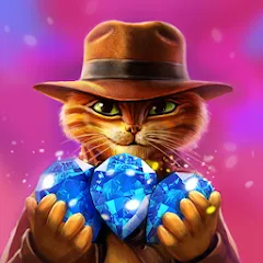 Взломанная Indy Cat: Match 3 Adventure  [МОД Много монет] - полная версия apk на Андроид