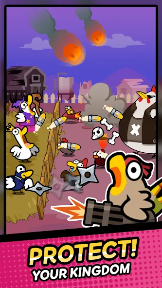 Duck vs Chicken : Idle Defense (Дак против Чикен)  [МОД Бесконечные монеты] Screenshot 1