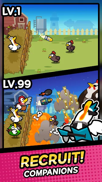 Duck vs Chicken : Idle Defense (Дак против Чикен)  [МОД Бесконечные монеты] Screenshot 2