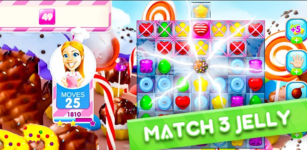 Jelly Kingdom Crush - Match 3  [МОД Много денег] Screenshot 1