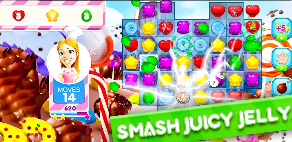 Jelly Kingdom Crush - Match 3  [МОД Много денег] Screenshot 2