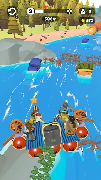 Raft Racing (ДИУАфтинг)  [МОД Много монет] Screenshot 2