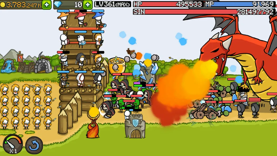 Grow Castle - Tower Defense (Гроу Касл)  [МОД Бесконечные монеты] Screenshot 3