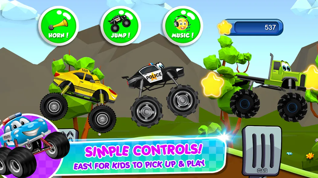 Monster Trucks Game for Kids 2 (Монстр Тракс Игра для Детей 2)  [МОД Много монет] Screenshot 5