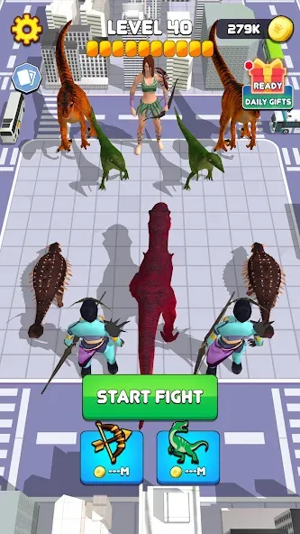 Dinosaur Monster Fight Battle (Бамбам Монстр Против 100 Дверей)  [МОД Unlimited Money] Screenshot 2