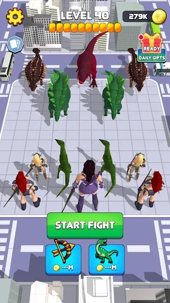 Dinosaur Monster Fight Battle (Бамбам Монстр Против 100 Дверей)  [МОД Unlimited Money] Screenshot 4