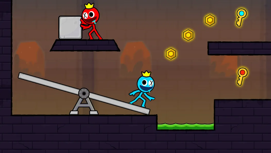 Red and Blue Stickman 2024 (Ред энд Блу Стикмен 2)  [МОД Много денег] Screenshot 2