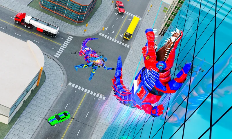 Robot Game Transform Crocodile  [МОД Бесконечные монеты] Screenshot 1