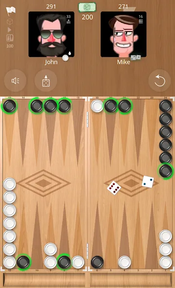 Backgammon Online  [МОД Много монет] Screenshot 1