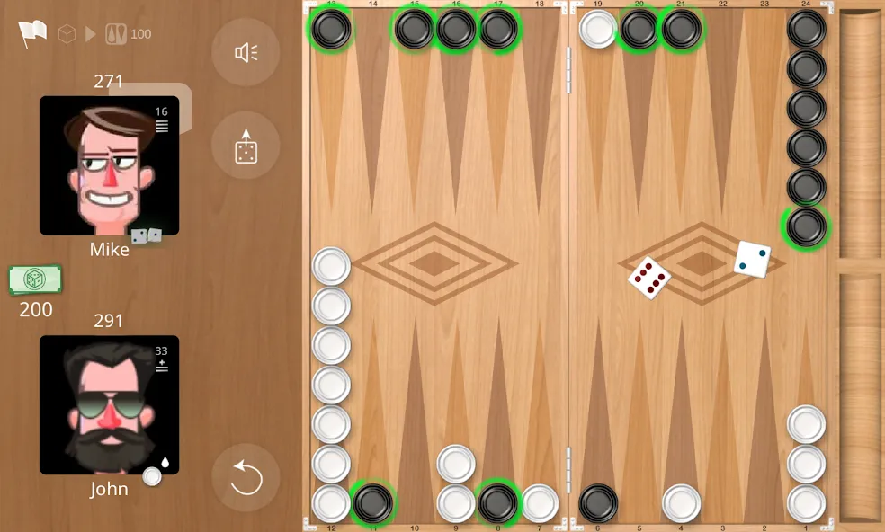 Backgammon Online  [МОД Много монет] Screenshot 3