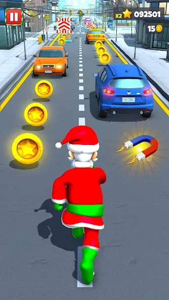 Xmas Santa Surfer Running Game (Ксмас Санта Серфер Раннинг Гейм)  [МОД Все открыто] Screenshot 2