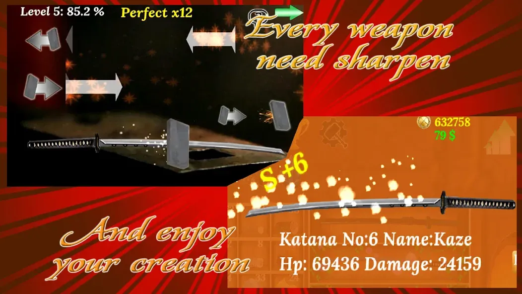 Katana Collection : blacksmith  [МОД Unlimited Money] Screenshot 4