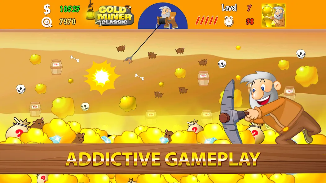 Gold Miner Classic: Gold Rush (Голд Майнер Классик)  [МОД Menu] Screenshot 2