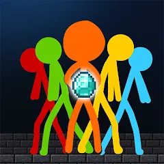 Взломанная Stick-man Battle - Craft World  [МОД Бесконечные монеты] - стабильная версия apk на Андроид