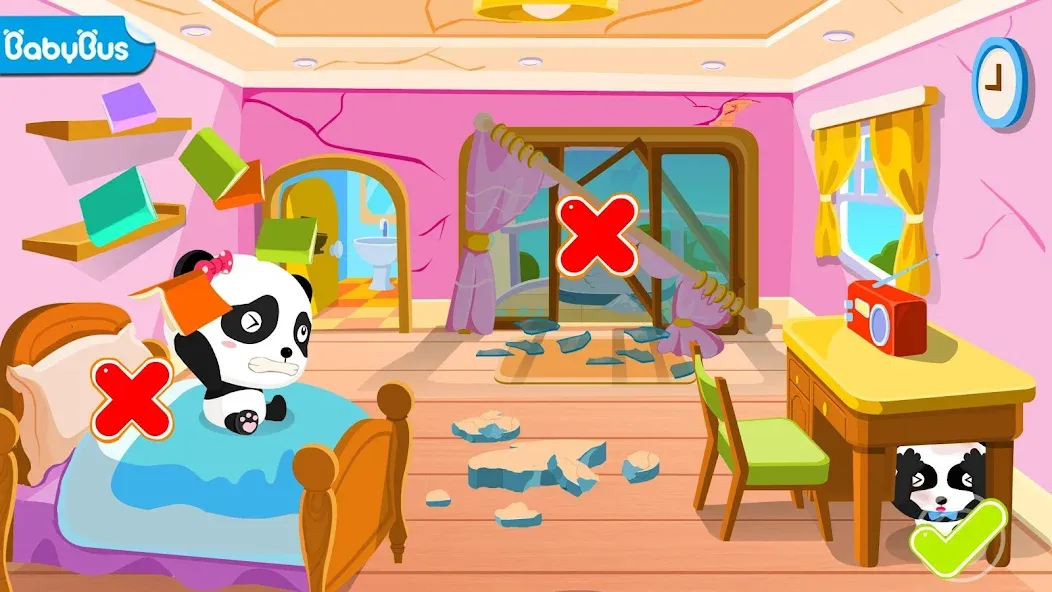 Baby Panda Earthquake Safety 1  [МОД Menu] Screenshot 1