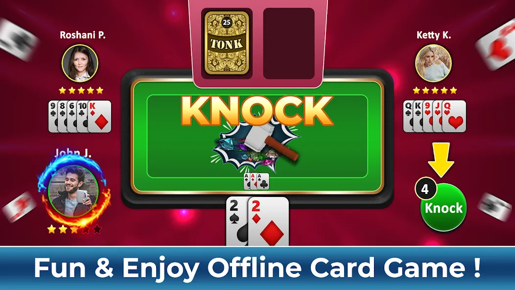 Tonk Rummy Card Game (Тонк Рамми карточная игра)  [МОД Много монет] Screenshot 5