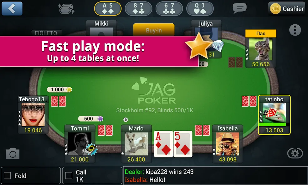 Jag Poker HD (Яг Покер ХД)  [МОД Бесконечные деньги] Screenshot 2