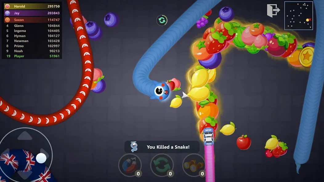 Snake War™ Hungry Worm.io Game (Снейк Вар)  [МОД Unlocked] Screenshot 3