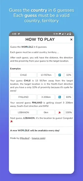 Worldle - Guess the Country (Ворлдле)  [МОД Mega Pack] Screenshot 3