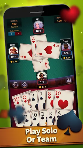 Spades - Offline Card Games (Спейдс)  [МОД Бесконечные деньги] Screenshot 2