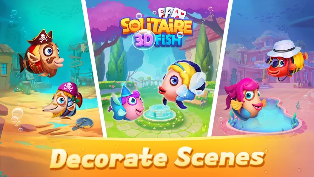 Solitaire 3D Fish  [МОД Mega Pack] Screenshot 2