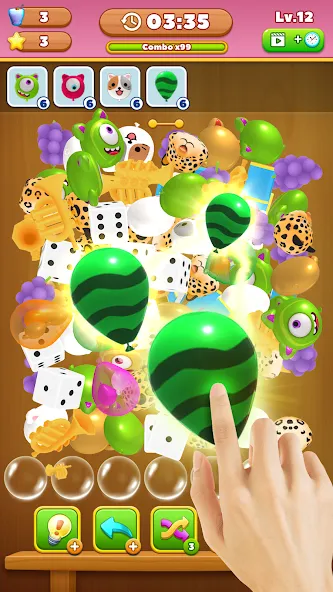 Match Triple Balloon (Матч Тройной Шарик)  [МОД Бесконечные деньги] Screenshot 2