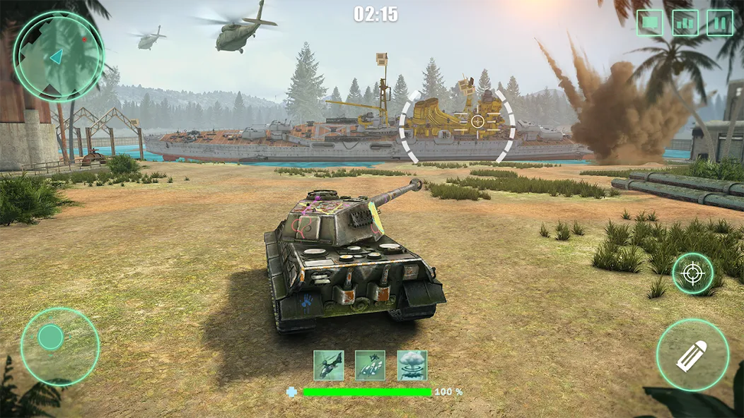 World Tanks War: Offline Games (Танковые военные машины Блиц)  [МОД Бесконечные монеты] Screenshot 1