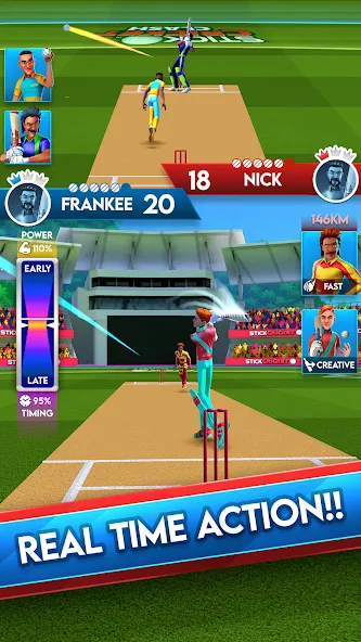 Stick Cricket Clash (тик Крикет Клаш)  [МОД Много монет] Screenshot 1