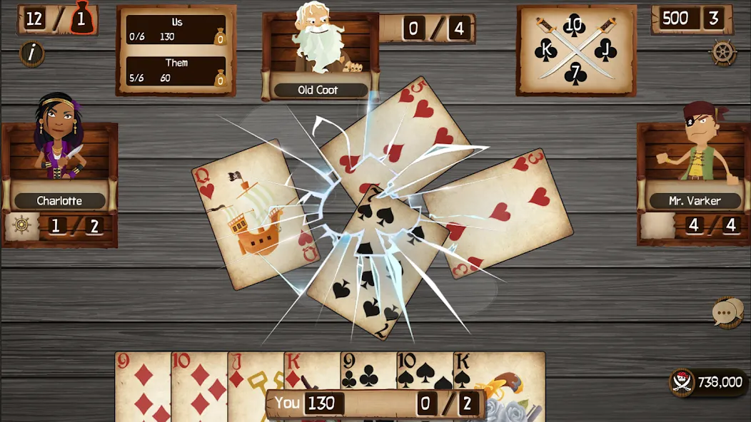 Spades Cutthroat Pirates (Спейдс Каттхроат Пирейтс)  [МОД Бесконечные монеты] Screenshot 1