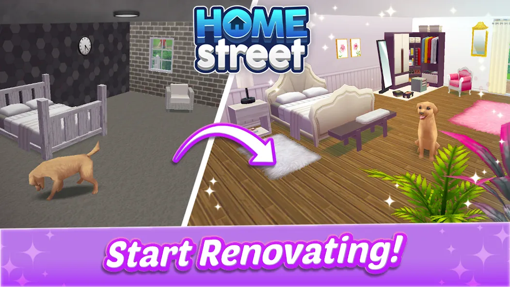 Home Street - Dream House Sim  [МОД Много монет] Screenshot 2