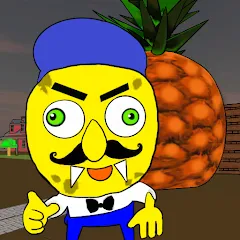 Взлом Neighbor Sponge. Scary Secret  [МОД Много монет] - последняя версия apk на Андроид