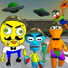 Взломанная Sponge Area 51. Neighbor Alien  [МОД Unlimited Money] - полная версия apk на Андроид