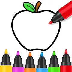 Взломанная Toddler Coloring Book For Kids  [МОД Меню] - стабильная версия apk на Андроид