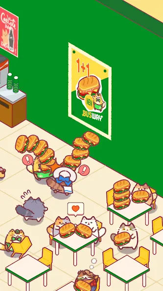 Cat Snack Bar: Cute Food Games (Кэт Снэк Бар)  [МОД Бесконечные деньги] Screenshot 3